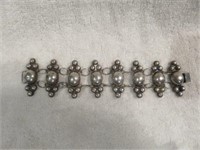 ANTIQUE MEXICAN STERLING SILVER BRACELET 6.5"