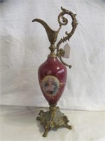 ORNATE VINTAGE FRENCH STYLE EWER WITH PORTRAIT