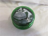 GREEN MARY GREGORY STYLE TRINKET BOX