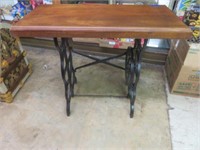 SEWING MACHINE BASE TABLE WITH WOOD TOP