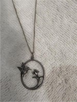 STERLING SILVER HUMMINGBIRD NECKLACE 10"