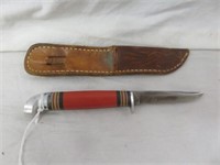 VINTAGE WESTERN AUTO KNIFE WITH EMBOSSED