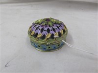 COLORFUL ENAMELED TRINKET BOX WITH CRYSTAL