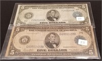 (2) $5 FRN Series 1914 G