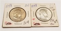 (2) 1948-P Half Dollars BU