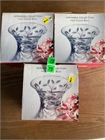 new in box Fine Crystal bowls x 3 boxes
