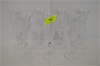 7 Crystal Champagne Flutes