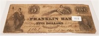 $5 Franklin Bank of Baltimore