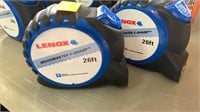 2 New LENOX 26ft Tape Measures WoodMaster C-Sharp