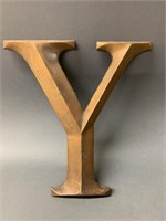 9" Bronze Letter Y-Early