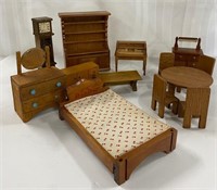 13 Pieces of Vintage Dollhouse Furniture