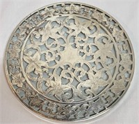 Sterling and Glass Trivet