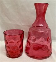 Cranberry Thumbprint Water Bottle & Glass