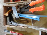 hacksaw and extra blades, early square, other saws