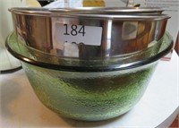 ge glass mixing bowl, 2 ss hamilton beach bowls