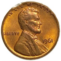 1961 Lincoln Memorial Penny CHIPPED CLOSE UNC