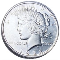 1922 Silver Peace Dollar CLOSELY UNCIRUCLATED