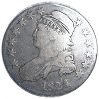 1824 Capped  Bust Half Dollar NICLEY CIRCULATED
