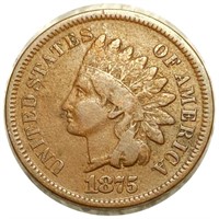 1875 Indian Head Penny NICELY CIRCULATED