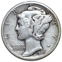 1935 Mercury Silver Dime LIGHTLY CIRCULATED