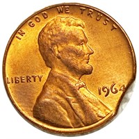 1964 Lincoln Memorial Penny CLIPPED UNCIRCULATED