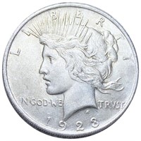 1923 Silver Peace Dollar ABOUT UNCIRCULATED
