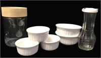 Ceramic Corningware and Glass Canister