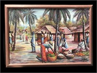 Signed African Life Painting