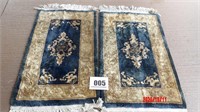 2 Blue and Cream Rugs 2ft x 4ft.