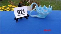 Glass Swan Compote/Dish