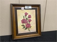 Oriingal Roses Painting, Signed Fern Young
