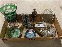 Small Figurines, Polished Stone, Glass Dishes
