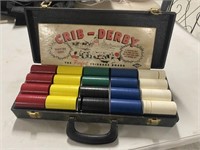 Poker Chips, Crib-Derby Cribbage Board