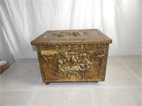 Antique Brass Fireplace Wood Kindling Tinder Box