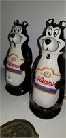 2 hamms bear beer bottles