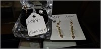 2 pair 10K earrings