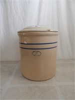 Antique Marshall 10 gallon stoneware Crock & Lid