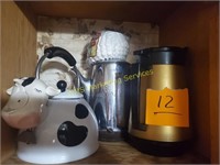 Cow Tea Pot, 2 Coffee Pots