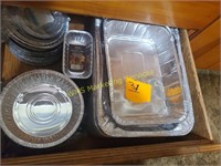 Drawer Full of Aluminum Pie Plates and Pans