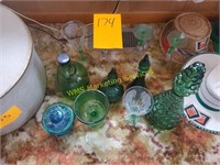 Lot of Green Glass and Stemware