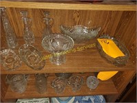 Shelf Contents Pressed Glass
