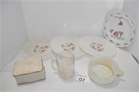 (3) Fire-King Plates, Bowl & Misc. Items