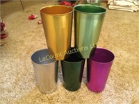 aluminum colored drinking glasses cups