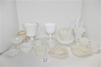 Assortment of Milk Glass