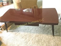 vintage coffee table with drawer 18" x 41"