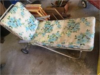 vintage lounge patio chair on wheels