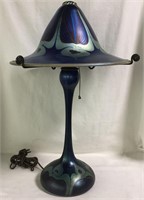 Iridescent Art Glass Parlor Lamp