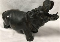 Bronze Hippopotamus Sculpture