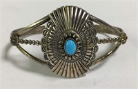 Sterling Silver And Turquoise Cuff Bracelet
