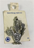 Sterling Silver Cactus Charm By Bell